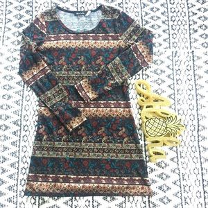 Fun Paisley Print Long Sleeve Dress or Tunic.